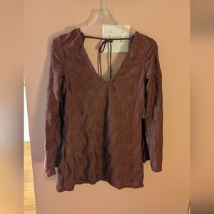 Elegant Brown Textured Women's Top